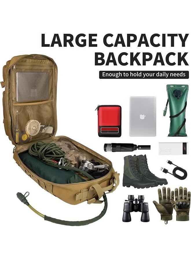 Arabest 45L Multi-pocket Military Tactical Backpack Cycling Travel Mountaineering Men's Outdoor Sports Bag Comfortable Breathable Backpack Waterproof Multi-function Casual Backpack, Hiking Backpack Camping Hiking Hunting Travel Motorcycle - Image 4